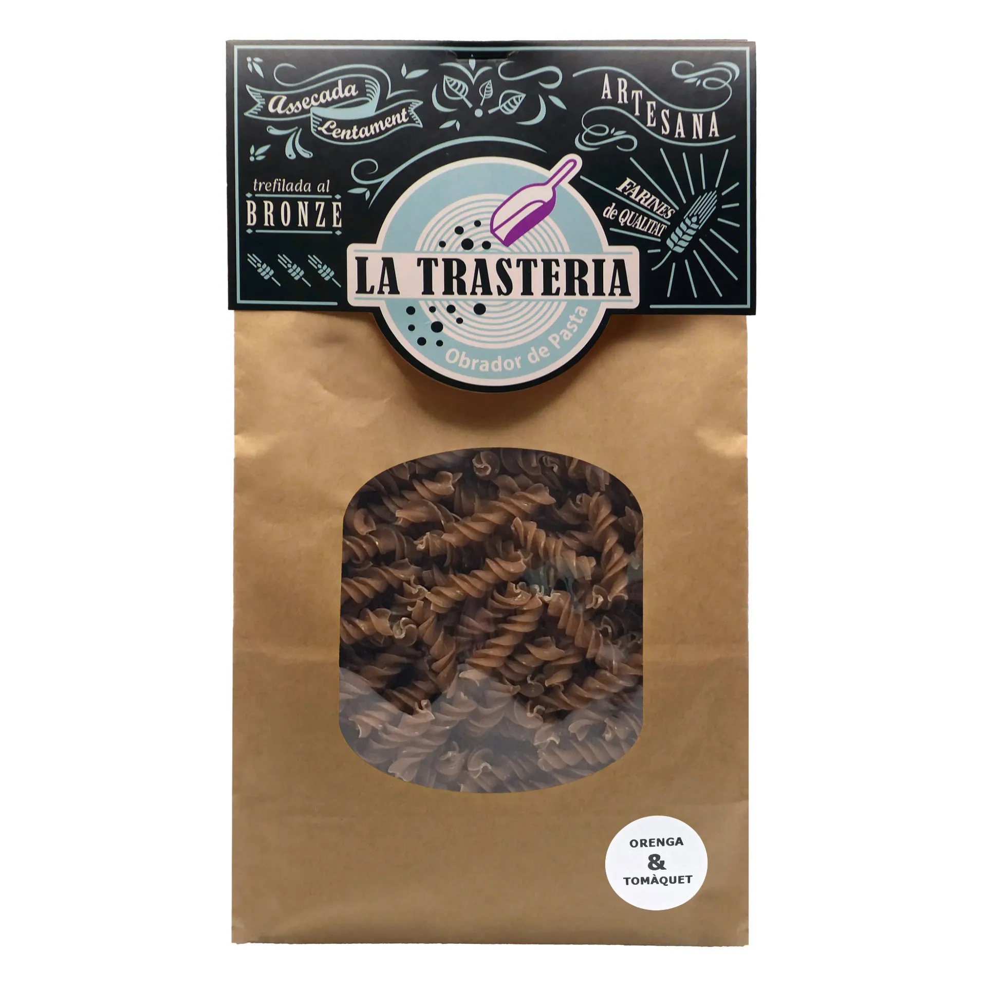 Espirals de pasta ràpida amb tomàquet i orenga - Paquet de 300g.